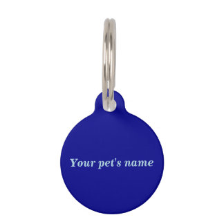 Placa Para Mascotas El nombre de tu mascota en etiqueta redonda azul