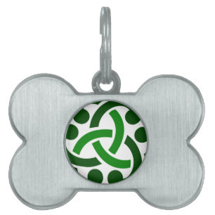 Placa Para Mascotas El nudo celta verde oscuro
