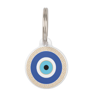 Placa Para Mascotas El Ojo Malvado Griego En La Clave Griega