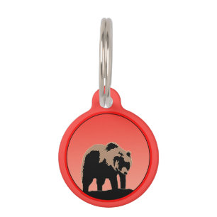 Placa Para Mascotas El oso pardo al atardecer - Arte de vida salvaje o