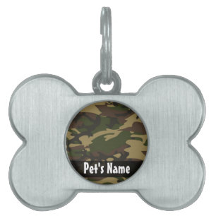 Placa Para Mascotas El polvoriento Camo Verde