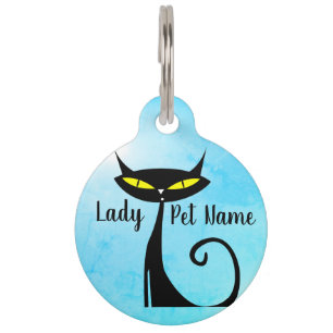 Placa Para Mascotas El sofisticado y elegante gato Personalizado