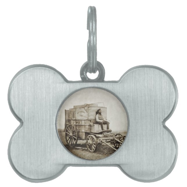 Placa Para Mascotas El vagón de la fotografía de Roger Fenton (Frente)