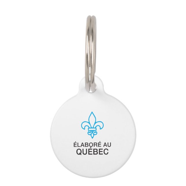 Placa Para Mascotas Elaborado en Quebec (añada su texto) (Anverso)