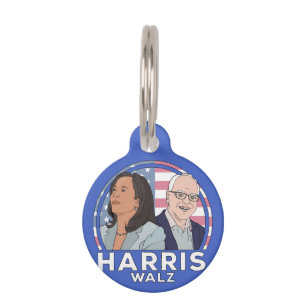 Placa Para Mascotas Elección de Harris Walz