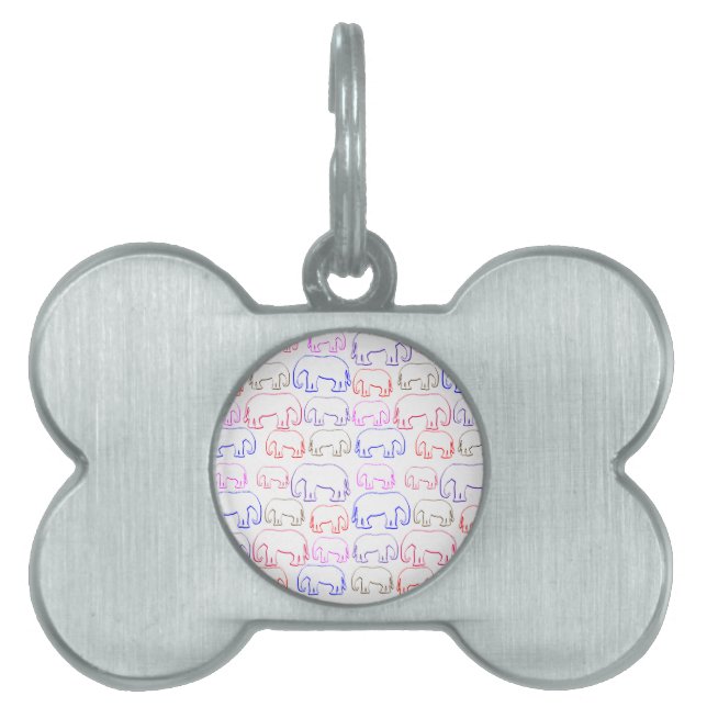 Placa Para Mascotas elefantes (Frente)