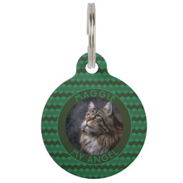 Placa Para Mascotas Elegant Kitten Owner Gift Chevron Checkers