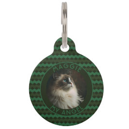 Placa Para Mascotas Elegant Kitten Owner Gift Chevron Motif
