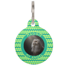 Placa Para Mascotas Elegant Kitten Owner Gift Chevron Symmetry 