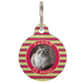 Placa Para Mascotas Elegant Personalized Pet Gift Chevron Checkers