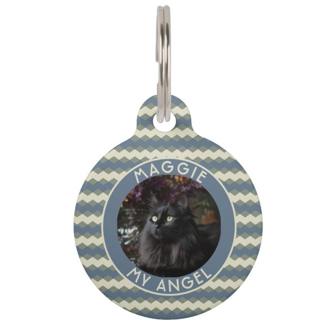 Placa Para Mascotas Elegant Pet Appreciation Gift Chevron Motif (Anverso)