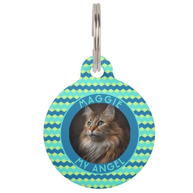 Placa Para Mascotas Elegant Pet Lover Gift Chevron (Anverso)