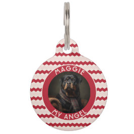 Placa Para Mascotas Elegant Pet Themed Gift Chevron Geometry