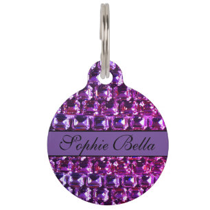 Placa Para Mascotas Elegante caligrafía de diamantes de piedras precio