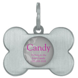 Placa Para Mascotas Elegante DNI Perro. Etiqueta