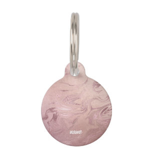 Placa Para Mascotas Elegante estilo moderno de mármol rosa rosa de cob