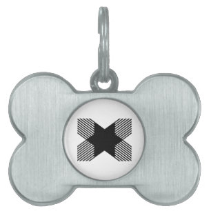 Placa Para Mascotas Elegante inicio en monograma de letra X