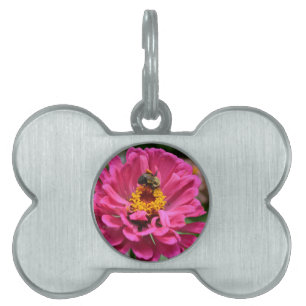 Placa Para Mascotas Elegante mamá floral rosa de margarita de miel