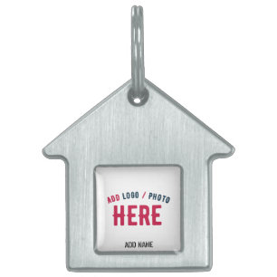PLACA PARA MASCOTAS ELEGANTE MODERNO PERSONALIZABLE BLANCO VERIFICADO
