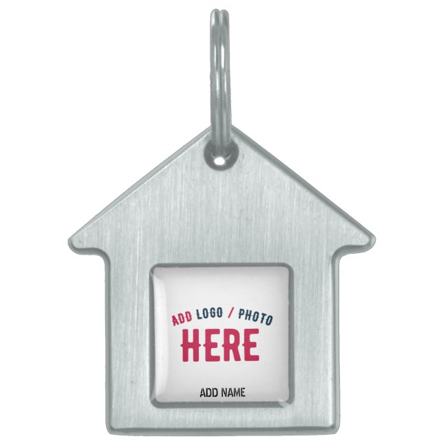PLACA PARA MASCOTAS ELEGANTE MODERNO PERSONALIZABLE BLANCO VERIFICADO  (Frente)