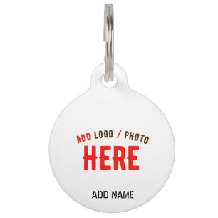 PLACA PARA MASCOTAS ELEGANTE MODERNO PERSONALIZABLE BLANCO VERIFICADO