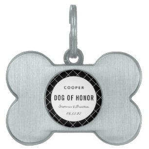 Placa Para Mascotas Elegante perro de honor lindo Boda de perro person