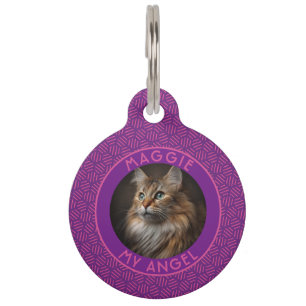 Placa Para Mascotas Elegante regalo de gato en hexágono