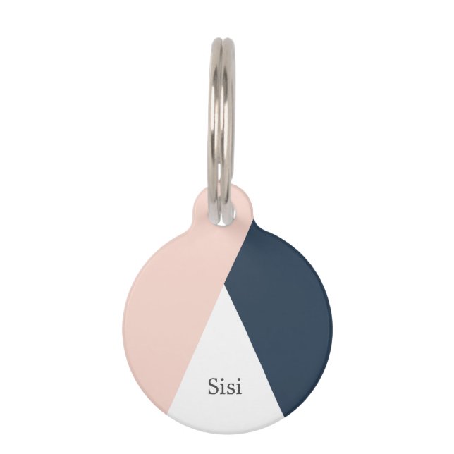 Placa Para Mascotas Elegante se ruborizan los triángulos geométricos (Anverso)