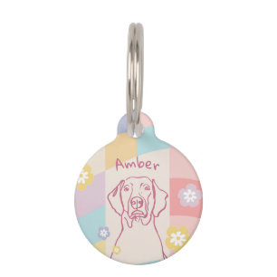 Placa Para Mascotas Elegante Weimaraner Perro simple de color