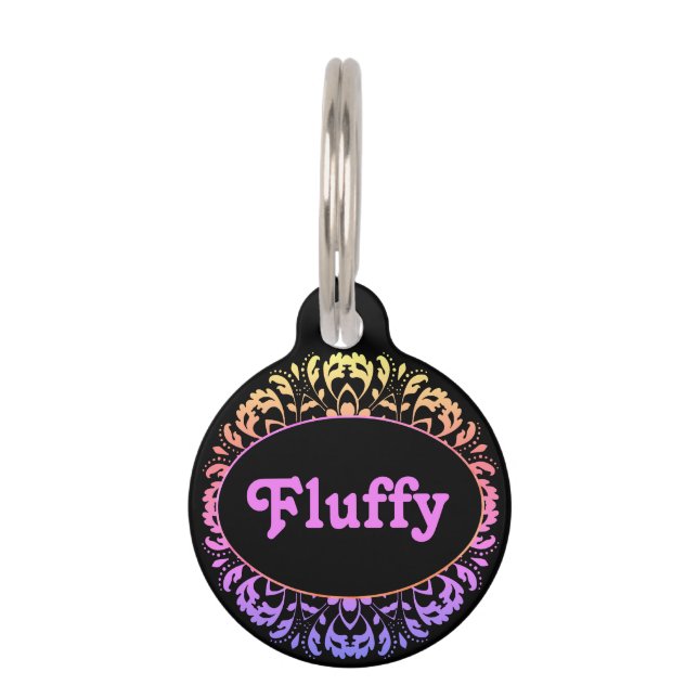 Placa Para Mascotas Elegante y alegre (Anverso)