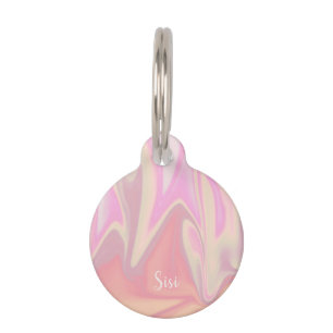Placa Para Mascotas elegante y elegante mármol rosa