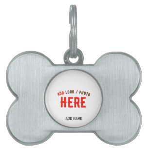 PLACA PARA MASCOTAS ELEGANTES PERSONALIZABLES BLANCOS MODERNOS VERIFIC