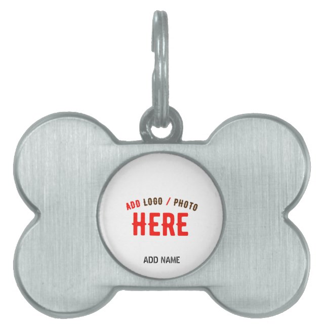 PLACA PARA MASCOTAS ELEGANTES PERSONALIZABLES BLANCOS MODERNOS VERIFIC (Frente)