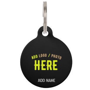 PLACA PARA MASCOTAS ELEGANTES PERSONALIZABLES NEGROS MODERNOS VERIFICA