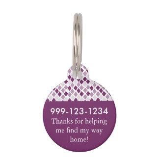 Placa Para Mascotas Elegir cualquier patrón de diamantes de Harlequin 