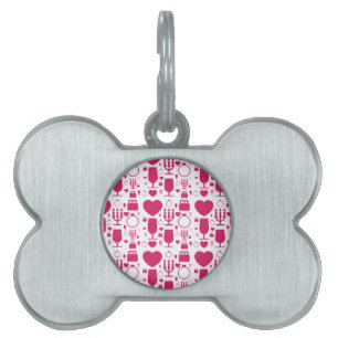 Placa Para Mascotas elementos patrones día de San Valentín