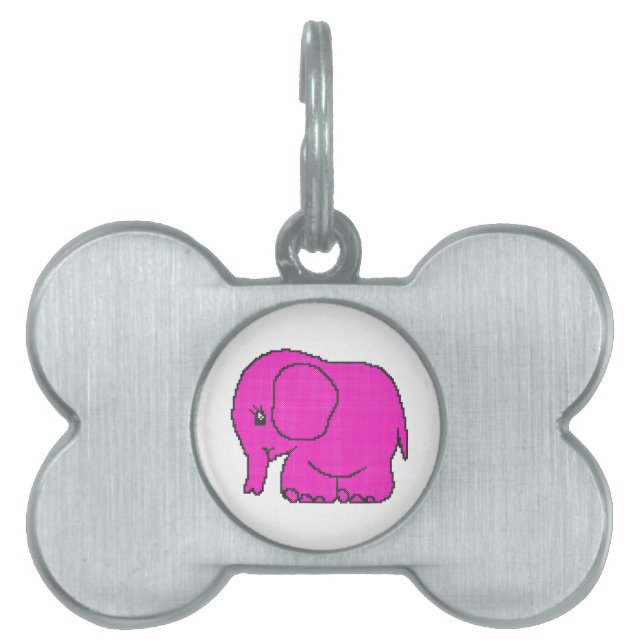 Placa Para Mascotas elephant_crossPINK.ai (Frente)