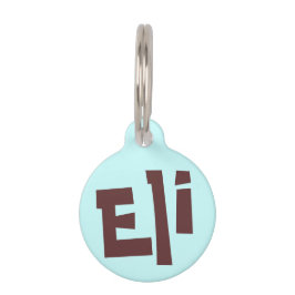 Placa Para Mascotas Eli Dark Brown en la etiqueta de nombre de perro c