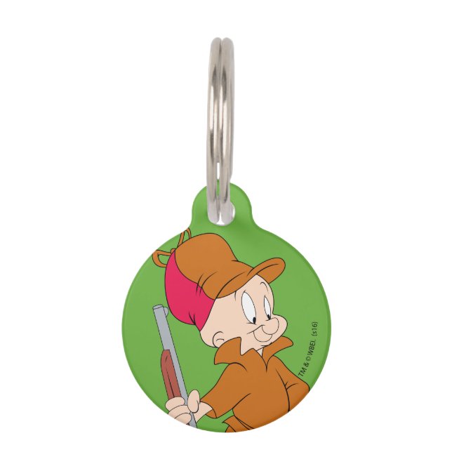Placa Para Mascotas ELMER FUDD™| Con pistola (Anverso)