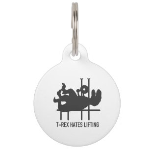 Placa Para Mascotas Emisión de odio T-rex - Elegir color de fondo