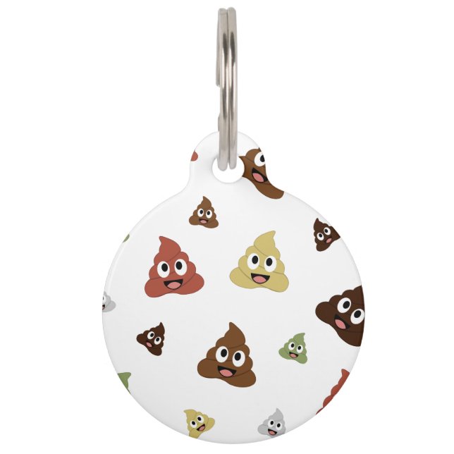 Placa Para Mascotas Emoji Cute Poop ideas divertidas de regalo (Anverso)