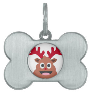 Placa Para Mascotas emoji de cacería de renos de Navidad