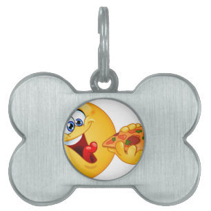 Placa Para Mascotas emoji de pizza