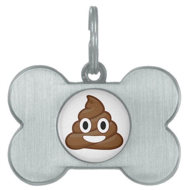 Placa Para Mascotas emoji de poop (Frente)