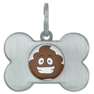 Placa Para Mascotas emoji de poop divertida