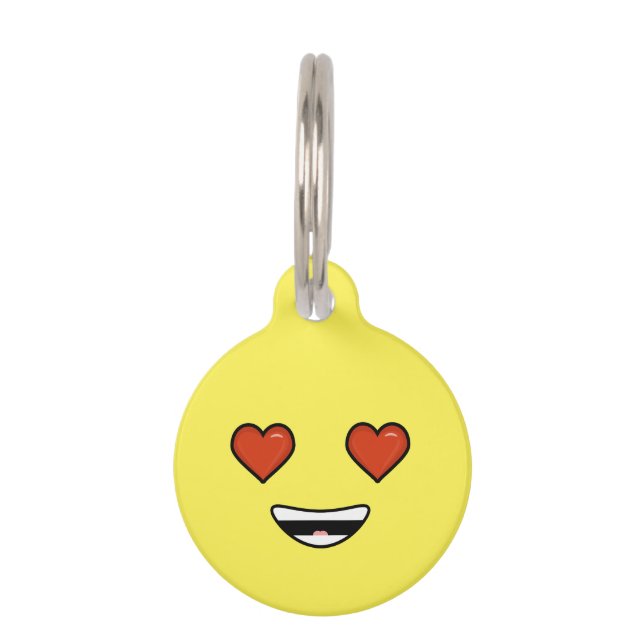 Placa Para Mascotas Emoji del amor (Anverso)