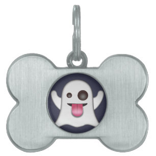 Placa Para Mascotas Emoji del fantasma