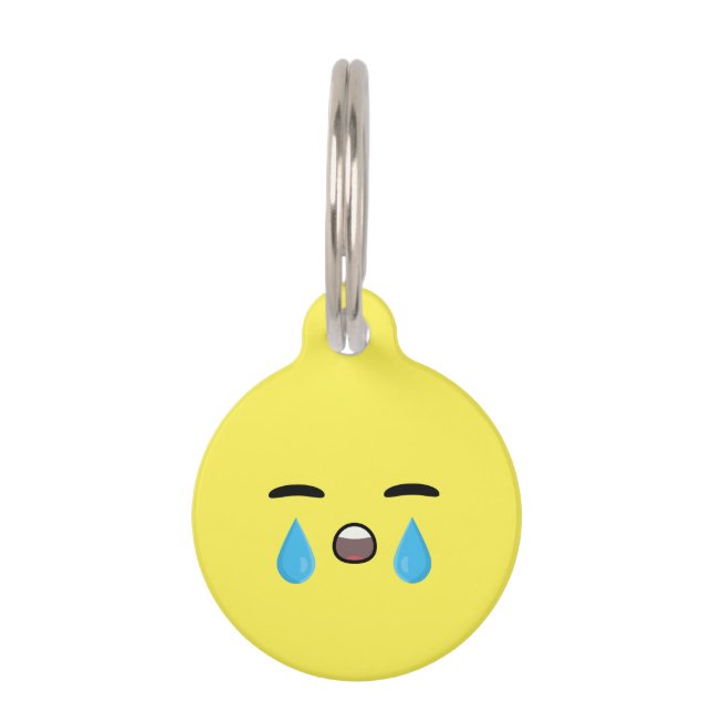 Placa Para Mascotas Emoji del grito (Anverso)