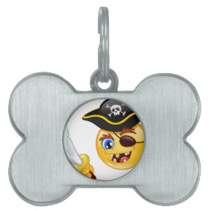 Placa Para Mascotas emoji pirata