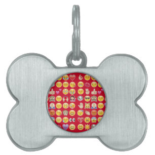Placa Para Mascotas emoji roja